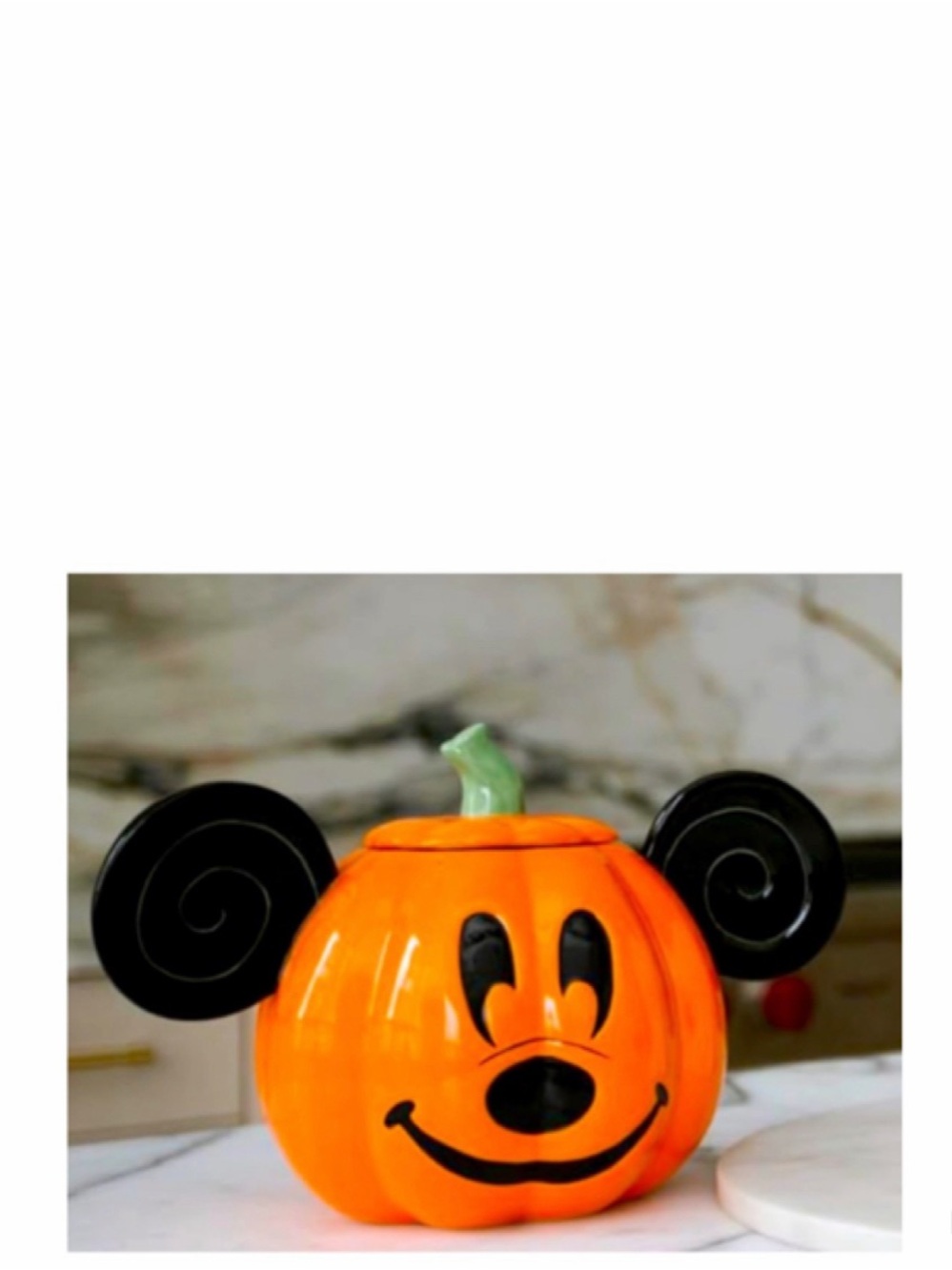 NEW Disney Mickey Mouse Halloween Pumpkin Large Ceramic Cookie Jar Canister 🎃